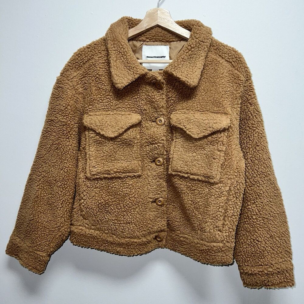 American Eagle Outfitters Teddy Bear Sherpa Fleece Jacket women’s size XS brown